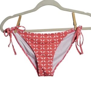 Scales Women's Bikini Bottom Solo Nautical Sailfish Coral Side Ties  Medium NWT